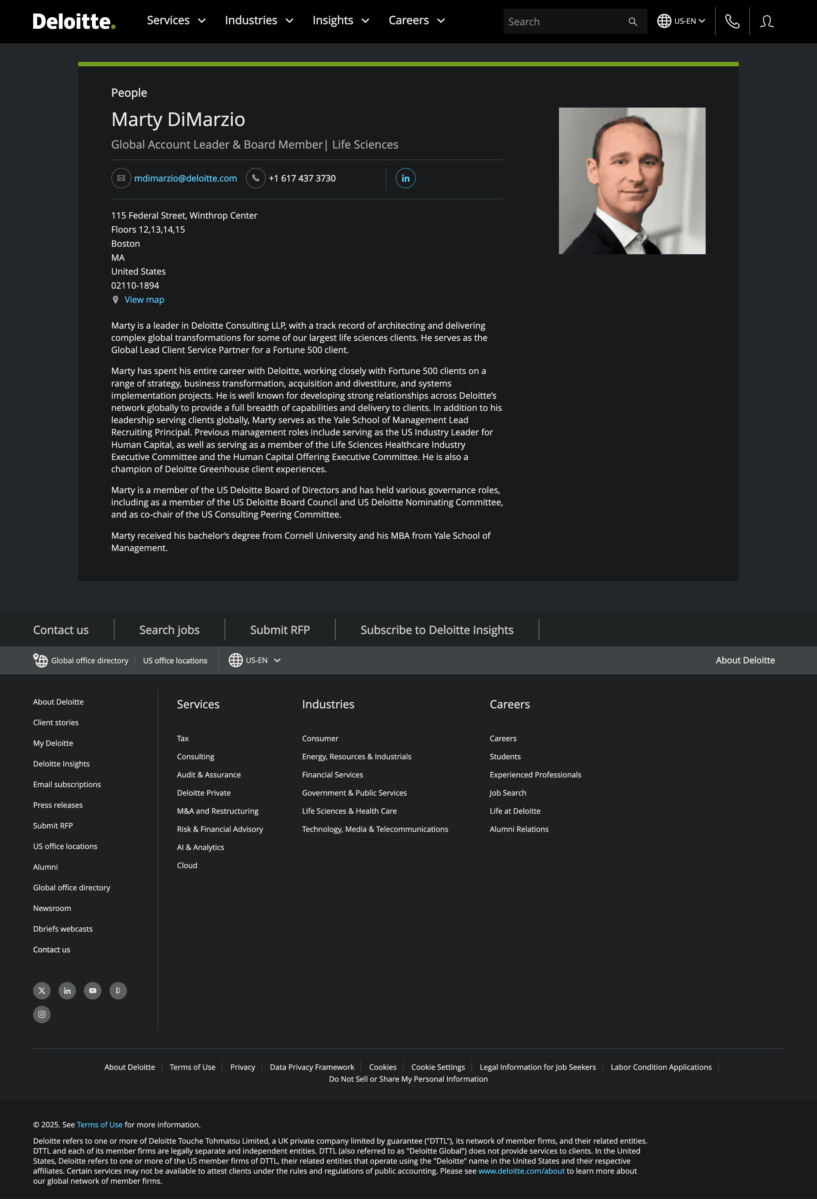 Source page for Public professional directory pages